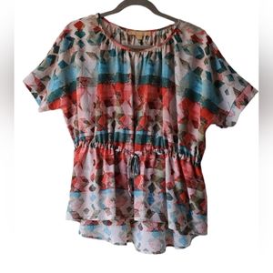 Hope & Harlow Petite Multicolor Blouse